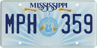 MS license plate MPH359
