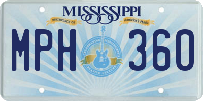 MS license plate MPH360
