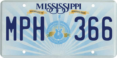 MS license plate MPH366