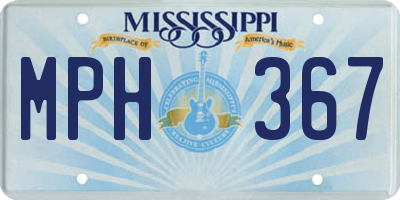 MS license plate MPH367