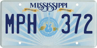 MS license plate MPH372