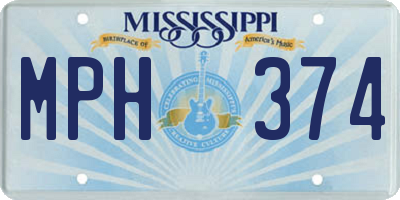 MS license plate MPH374