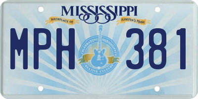 MS license plate MPH381