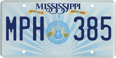 MS license plate MPH385