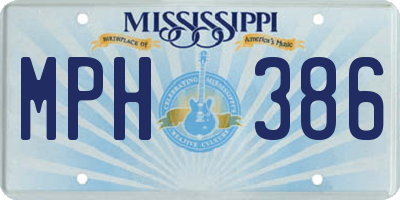 MS license plate MPH386