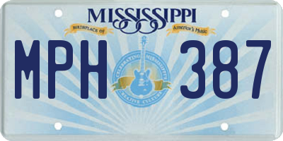 MS license plate MPH387