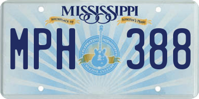 MS license plate MPH388