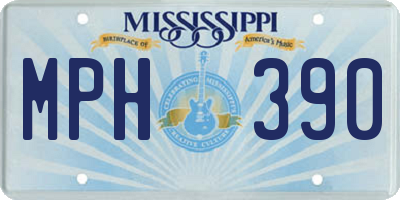 MS license plate MPH390