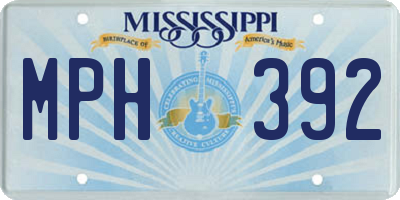 MS license plate MPH392