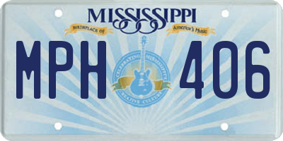 MS license plate MPH406