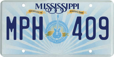 MS license plate MPH409