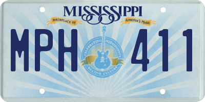 MS license plate MPH411