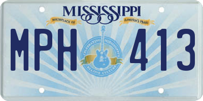 MS license plate MPH413