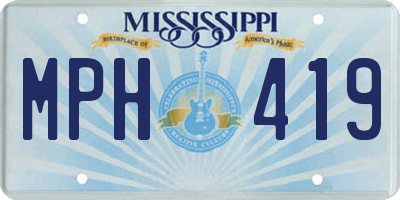 MS license plate MPH419