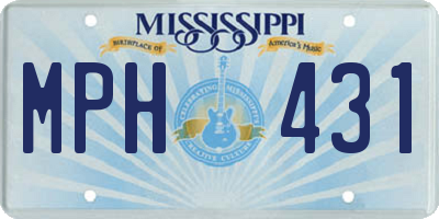 MS license plate MPH431