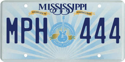 MS license plate MPH444