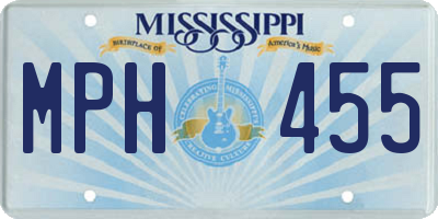 MS license plate MPH455