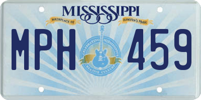 MS license plate MPH459
