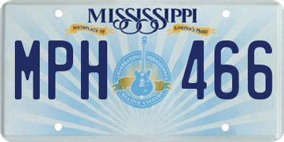 MS license plate MPH466