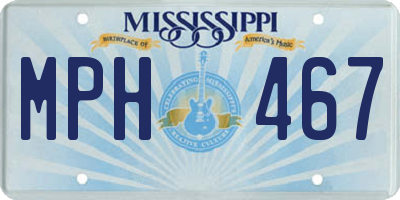 MS license plate MPH467