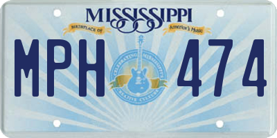 MS license plate MPH474
