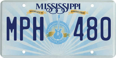 MS license plate MPH480