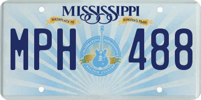 MS license plate MPH488