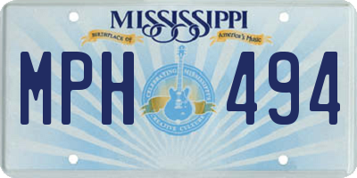 MS license plate MPH494