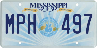 MS license plate MPH497