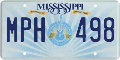 MS license plate MPH498