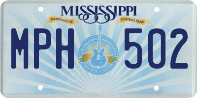 MS license plate MPH502