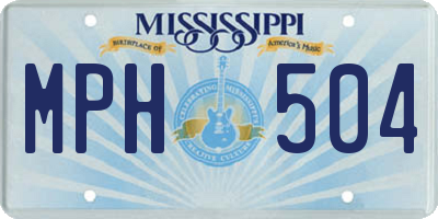 MS license plate MPH504