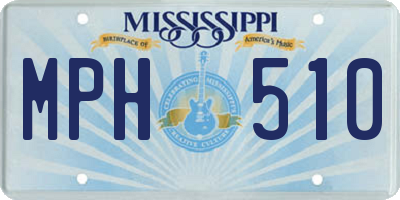 MS license plate MPH510