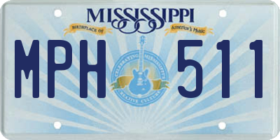 MS license plate MPH511