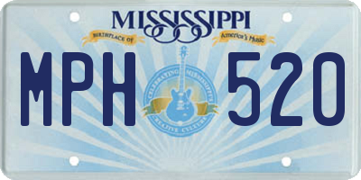 MS license plate MPH520