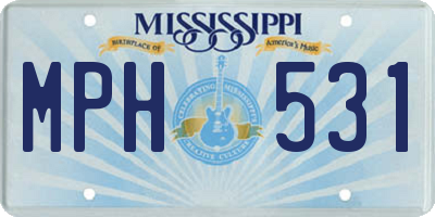 MS license plate MPH531