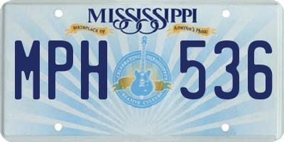 MS license plate MPH536