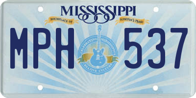MS license plate MPH537