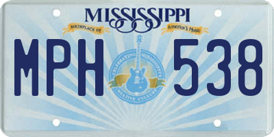 MS license plate MPH538