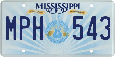 MS license plate MPH543