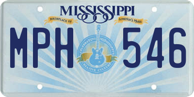 MS license plate MPH546