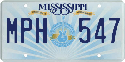 MS license plate MPH547