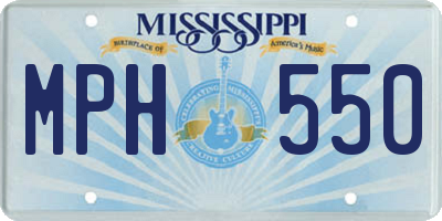 MS license plate MPH550