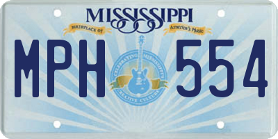 MS license plate MPH554