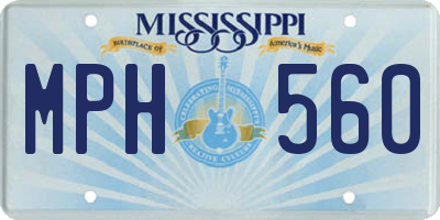 MS license plate MPH560
