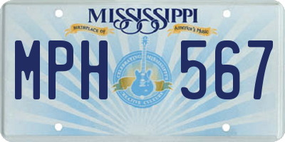 MS license plate MPH567