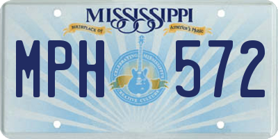 MS license plate MPH572