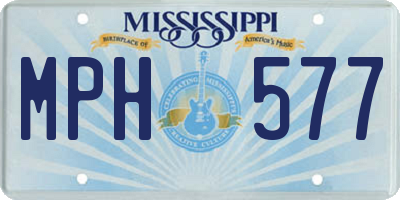 MS license plate MPH577