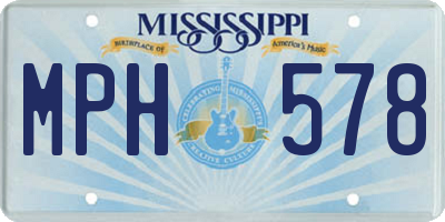 MS license plate MPH578