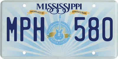 MS license plate MPH580